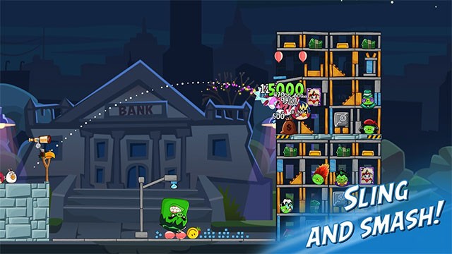 Trổ tài bắn súng tọa độ và tiêu diệt hết lũ heo xanh trong Angry Birds Friends