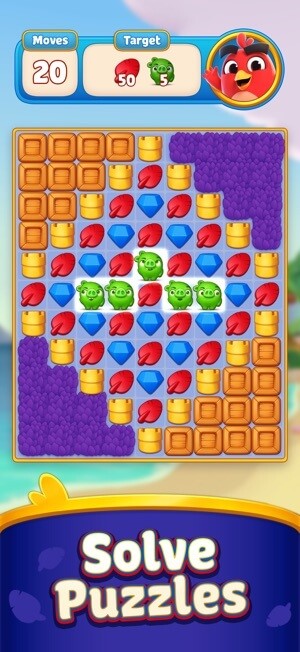 Giải các câu đố trong Angry Birds Match World