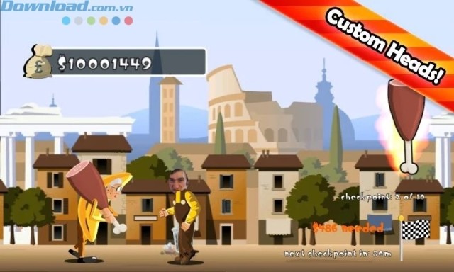 Mặc cho bà già những bộ quần áo và dùng những chiếc gậy khác nhau