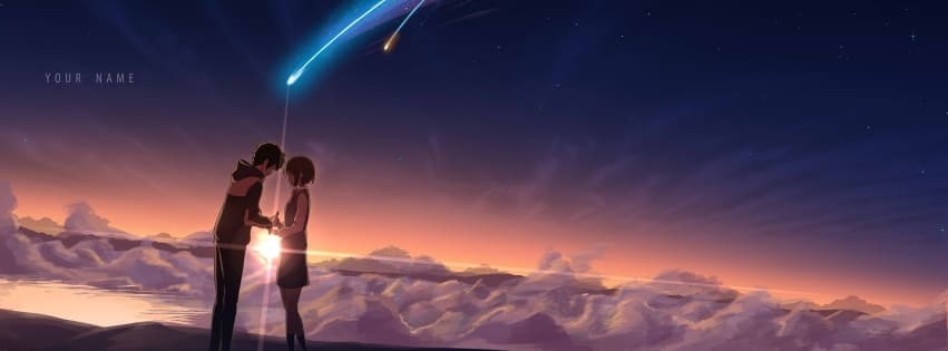 Ảnh bìa Facebook phong cách anime cho cặp đôi