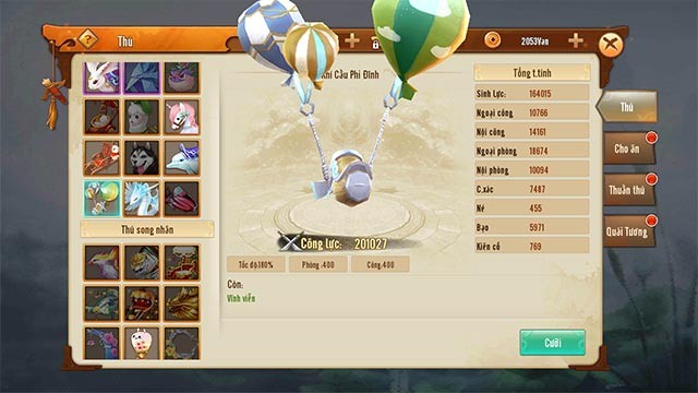 Thú cưỡi – Khí Cầu Phi Đĩnh