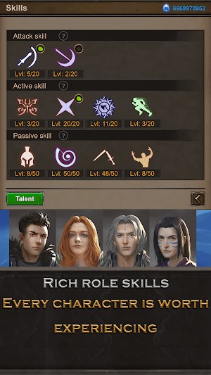 Mỗi nhân vật đều sở hữu những kỹ năng phong phú