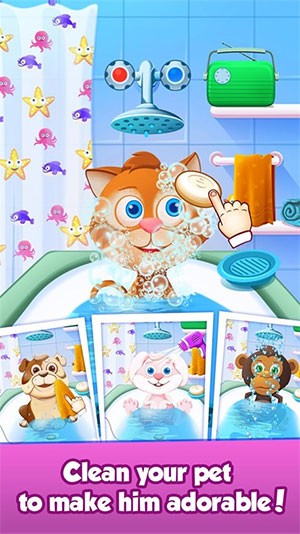 Tắm gội sạch sẽ, sấy khô và chải lông cho thú cưng