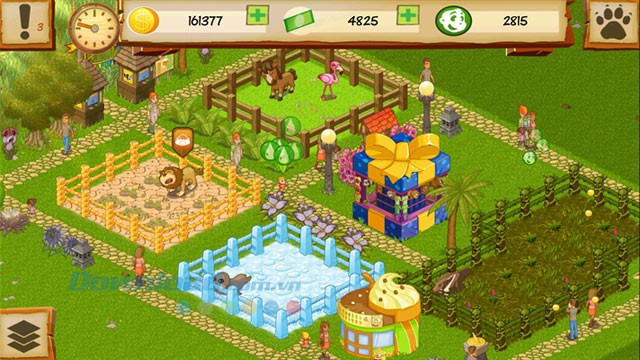Giao diện game xây dựng vườn thú Animal Park Tycoon Duluxe