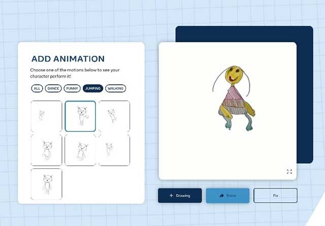 Có thể tải xuống hoặc chia sẻ hình động lên Facebook và các trang mạng xã hội