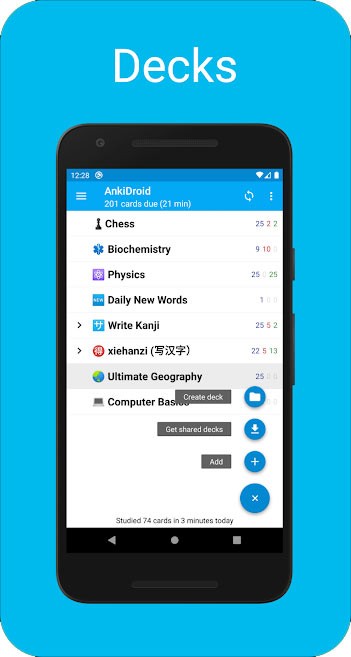 AnkiDroid là app học từ vựng bằng flashcard