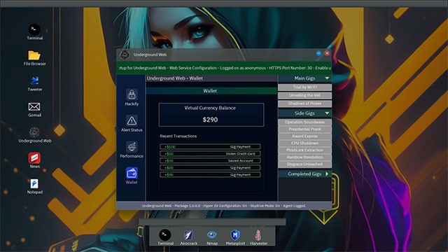 Chơi Anonymous Hacker Simulator game để kiếm tiền và nâng cao vị thế trong cộng đồng tin tặc thế giới