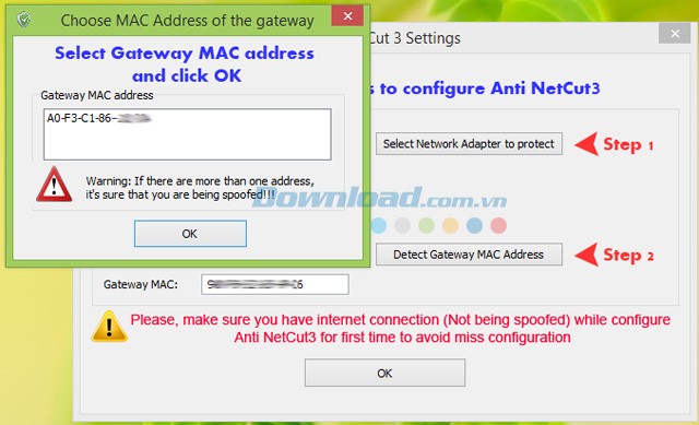 Phát hiện địa chỉ Gateway Mac