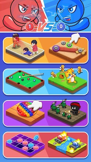 Antistress Two Player Battle có vô số trò chơi giải trí vui nhộn cho bạn lựa chọn