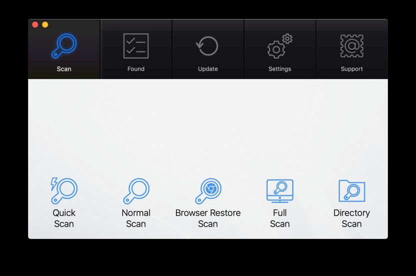 Giao diện Antivirus Zap cho Mac