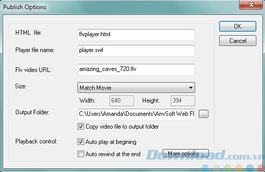 Xuất video flash lên trang web