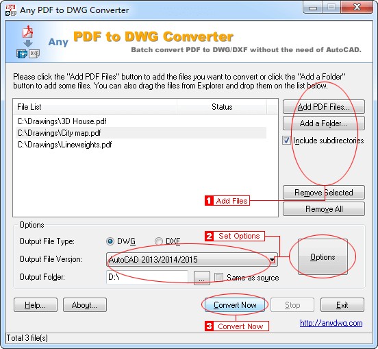 Hướng dẫn sử dụng Any PDF to DWG Converter