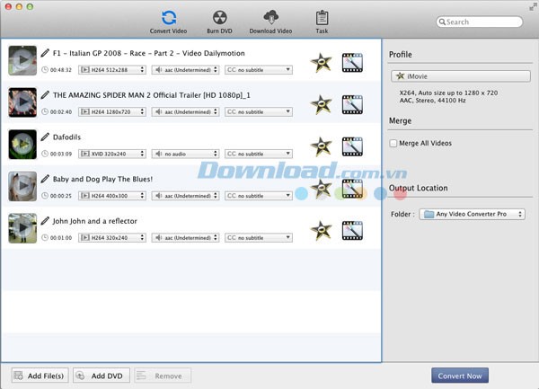 Any Video Converter Pro cho Mac