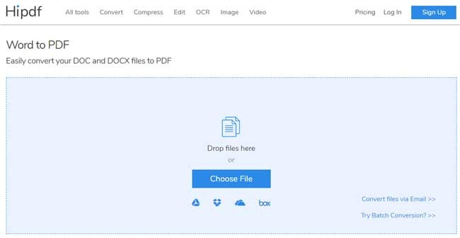 Giao diện Word to PDF