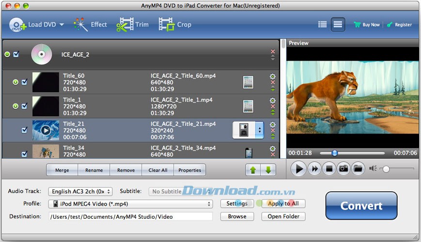 AnyMP4 DVD to iPad Converter cho Mac