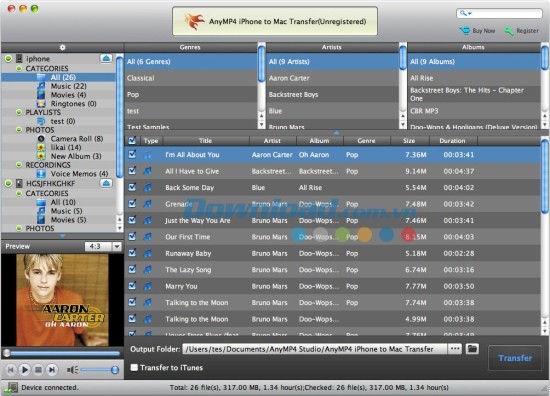 AnyMP4 iPhone to Mac Transfer