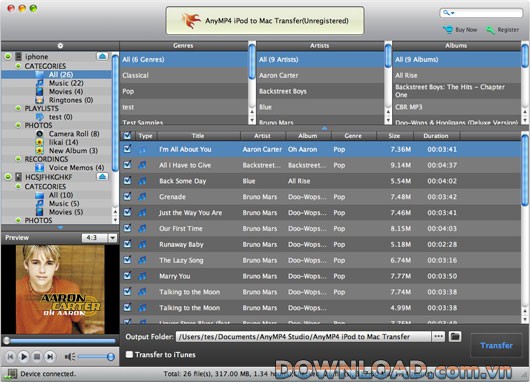 AnyMP4 iPod to Mac Transfer