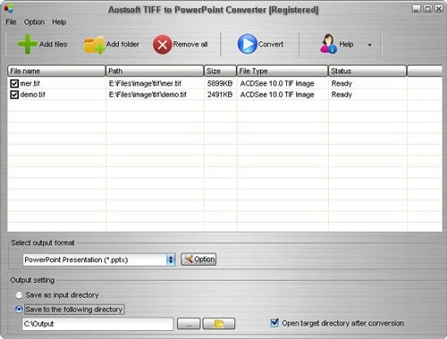 Aostsoft TIFF to PowerPoint Converter