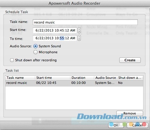 Lên lịch trình thu âm tự động