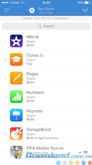 Bảng xếp hạng game/app toàn cầu