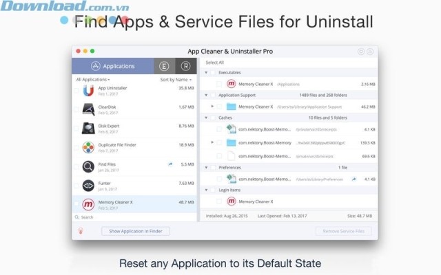 Reset ứng dụng trở về trạng thái ban đầu