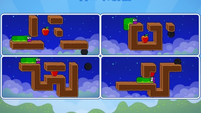 Apple Worm là game hành động giải đố vui nhộn có lối chơi giống thể loại rắn săn mồi