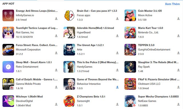 Kho ứng dụng game hot