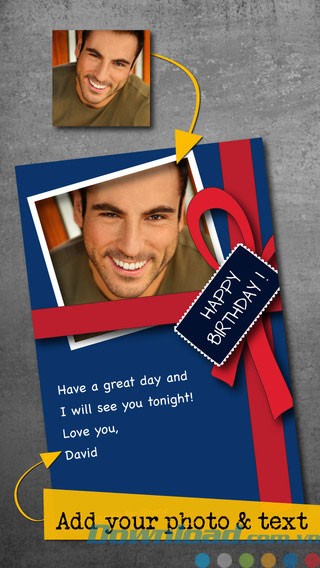 Chèn ảnh và lời chúc