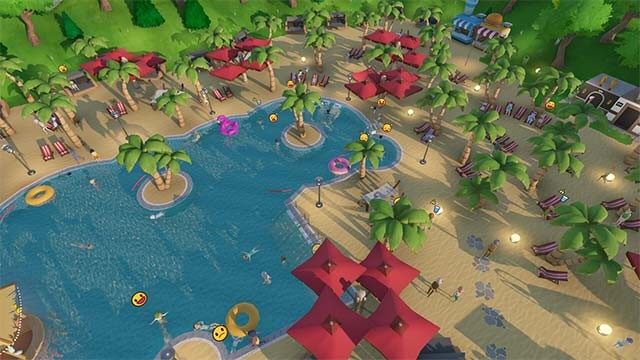 Tùy chỉnh chi tiết khi xây dựng công trình và lắp đặt các tiện ích trong công viên nước Aquapark Tycoon