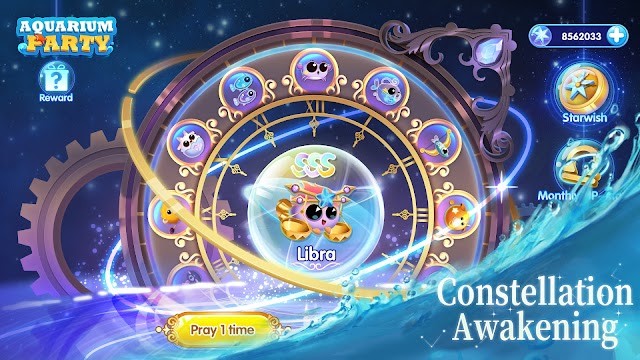 Tìm kiếm dấu vết của 12 chòm sao Cá trong khi quản lý thủy cung trong game Aquarium Party
