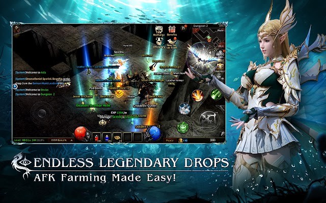 Vật phẩm rơi huyền thoại vô tận, farm đồ AFK dễ dàng