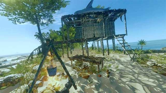 Xây dựng nơi trú ẩn kiên cố trên đảo để tránh thú dữ vào ban đêm