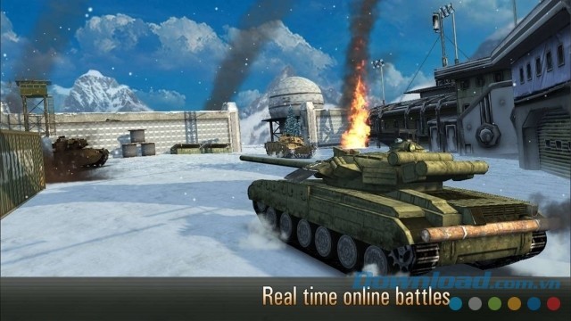 Tham gia vào các trận chiến trực tuyến trong thời gian thực của game bắn xe tăng Armada: Modern Tanks