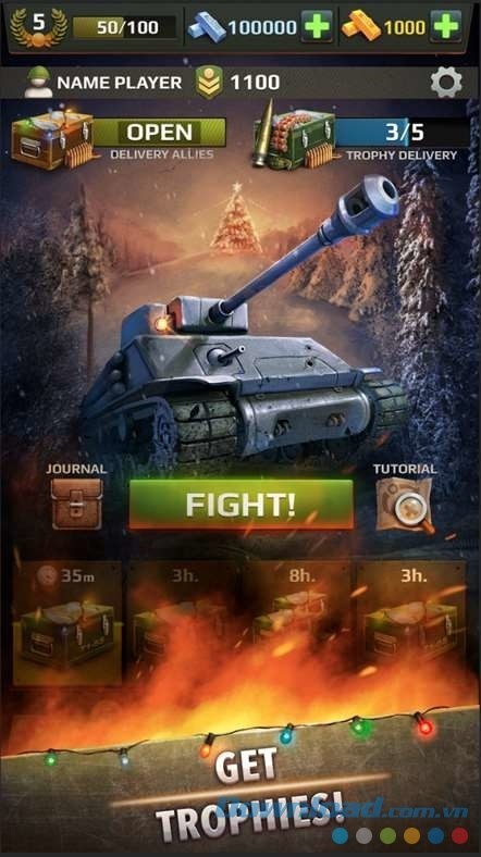 Giành các chiến lợi phẩm tuyệt vời trong game chiến thuật bắn xe tăng Armored Age - Battle Tanks cho máy tính & Windows Phone
