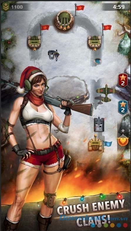 Đánh bại các bang hội của kẻ thù trong game chiến thuật bắn xe tăng Armored Age - Battle Tanks cho máy tính & Windows Phone