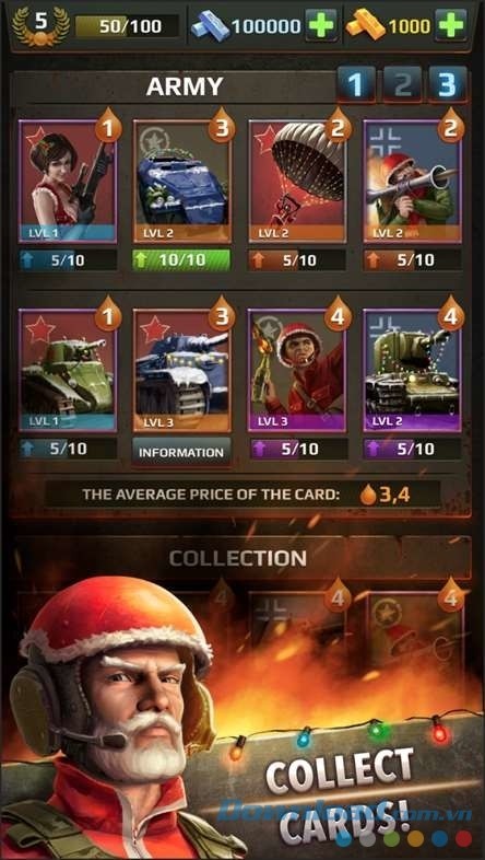 Thu thập các thẻ bài quý hiếm trong game chiến thuật bắn xe tăng Armored Age - Battle Tanks cho máy tính & Windows Phone