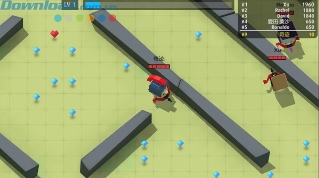 Thu thập kim cương và trái tim để nâng cấp và kéo dài mạng sống