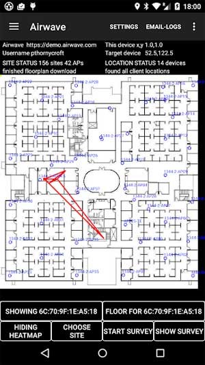 Hiển thị sơ đồ và chi tiết điểm truy cập của hệ thống WLAN