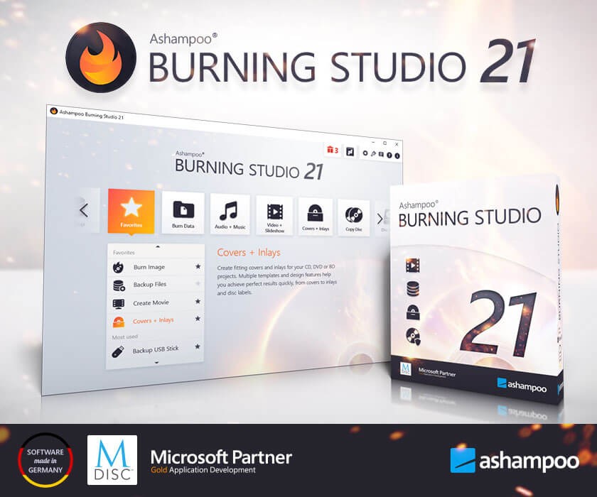 Giao diện Ashampoo Burning Studio 21