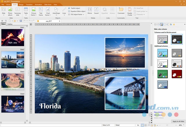 Thiết kế slide thuyết trình Ashampoo Presentations 2018