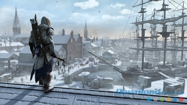 Ngắm nhìn đồ họa đẹp mắt của game phiêu lưu hành động Assassin's Creed 3 cho máy tính
