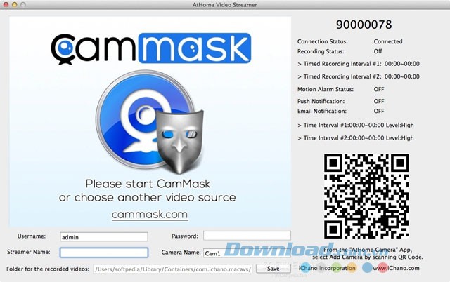 Giao diện ứng dụng AtHome Video Streamer cho Mac