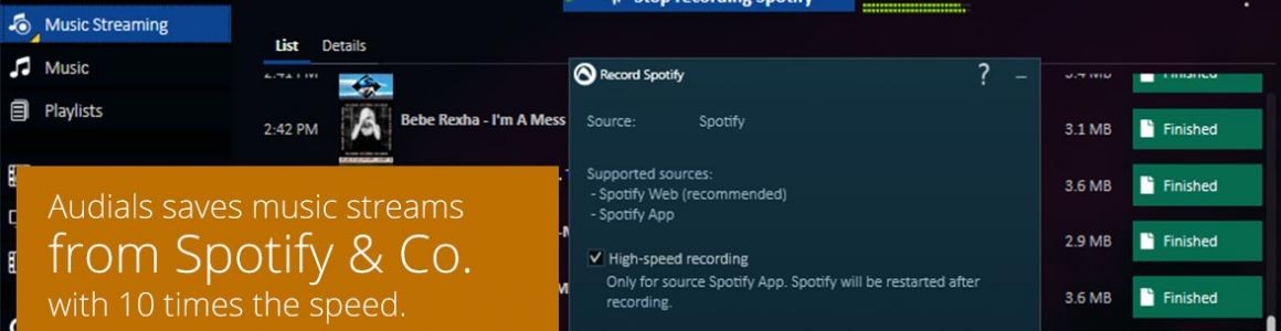 Audials Tunebite Platinum lưu nhạc nhanh hơn