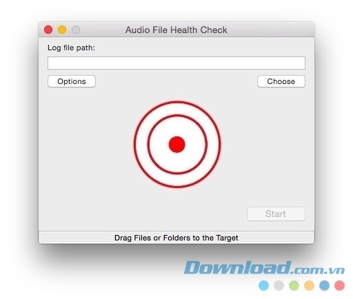 Giao diện trực quan của Audio File Health Check cho Mac