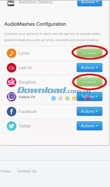 Các tính năng hỗ trợ trong phiên bản AudioBox