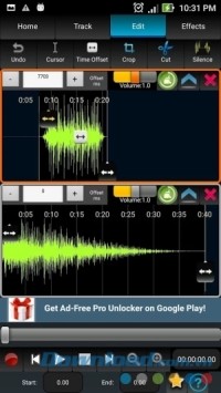 Giao diện chỉnh sửa của AudioDroid: Audio Mix Studio cho Android