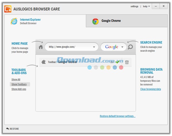 Auslogics Browser Care