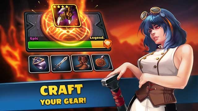 Liên tục tăng cường sức mạnh cho đội hình của bạn bằng cách rèn dũa trang bị và vũ khí