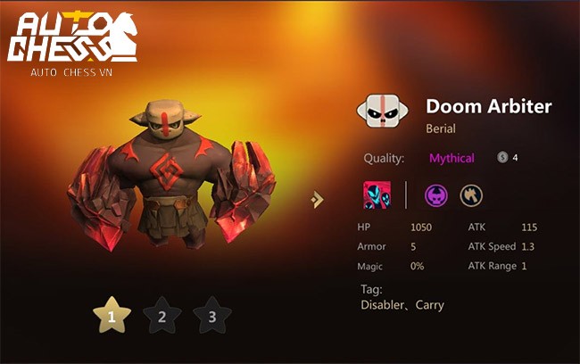 Doom Arbiter - Một trong các tướng thuộc game cờ nhân phẩm Auto Chess VN
