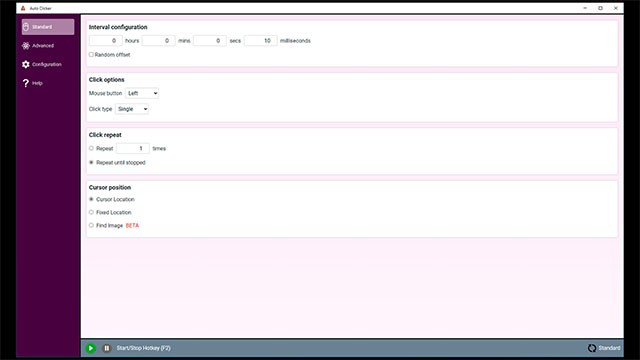 Lựa chọn 1 trong 2 phiên bản: Standard Clicker hoặc Advanced Clicker